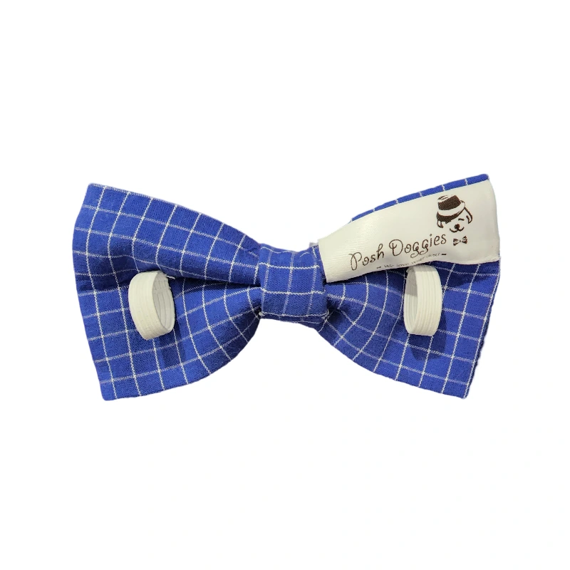 Blue Squares Bow for Pets - Image 2