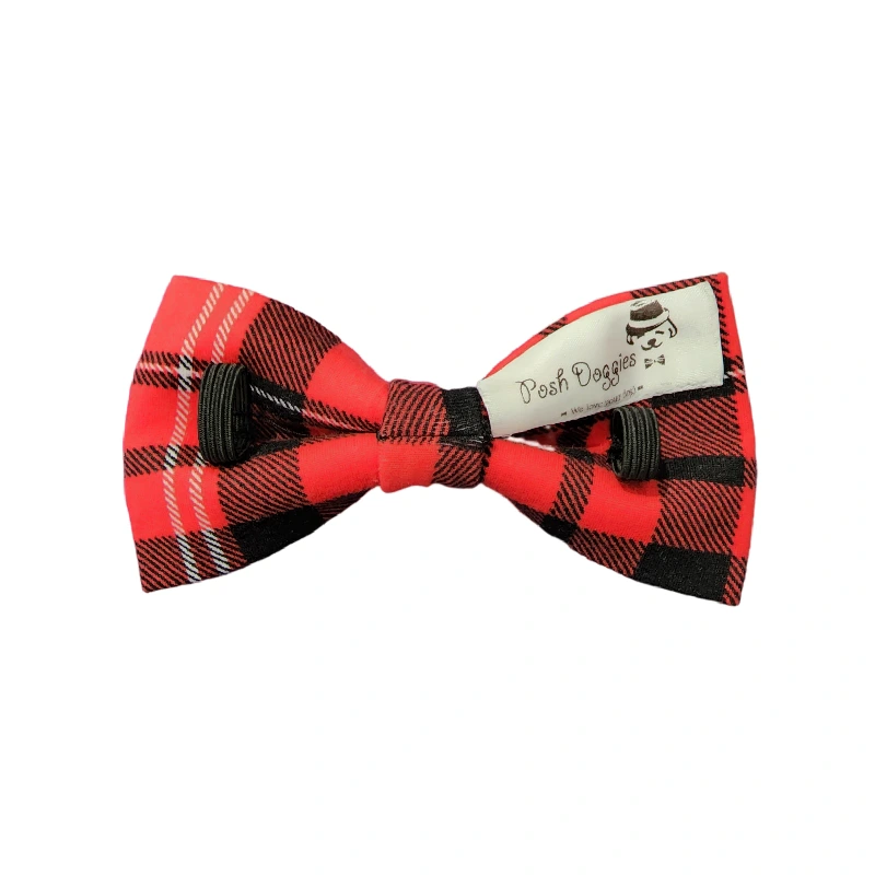 Red Plaid Bow for Pets - Image 2